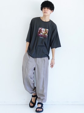 「LHME（エルエイチエムイー）のアイテム」を使った、KAIさん（メンズ・181cm）の夏コーディネート