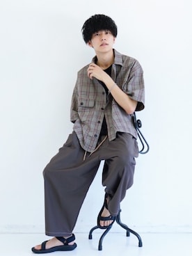 「LHME（エルエイチエムイー）のアイテム」を使った、KAIさん（メンズ・181cm）の夏コーディネート