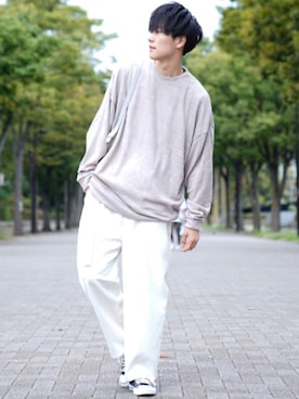 「LILL（リル）のアイテム（ニット/セーター）」を使った、KAIさん（メンズ・181cm）の秋コーディネート
