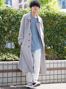 「アイテム（ステンカラーコート）」を使った、KAIさん（メンズ・183cm・20代）の秋コーディネート