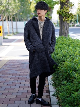 「アイテム（ステンカラーコート）」を使った、KAIさん（メンズ・183cm・20代）の秋コーディネート