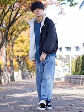 「Adoon plain（アドーンプレーン）のアイテム（トップス）」を使った、KAIさん（メンズ・183cm）の秋コーディネート