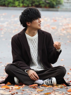 「RAGEBLUE（レイジブルー）のアイテム（チェスターコート）」を使った、KAIさん（メンズ・183cm）の秋コーディネート