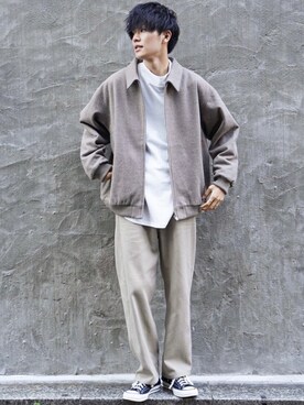 「flaner（フラネ）のアイテム（パンツ）」を使った、KAIさん（メンズ・183cm）の冬コーディネート
