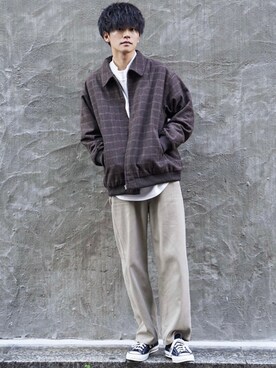 「flaner（フラネ）のアイテム（パンツ）」を使った、KAIさん（メンズ・183cm）の冬コーディネート