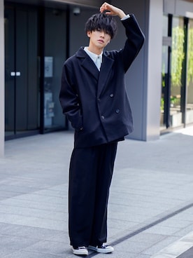 「LHME（エルエイチエムイー）のアイテム」を使った、KAIさん（メンズ・183cm）の冬コーディネート