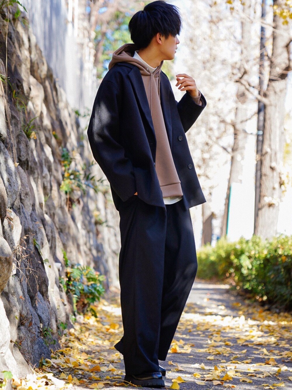 KAIさんの「loose melton pea coat jacket/ルーズメルトンPコートジャケット（remer）」を使ったコーディネート