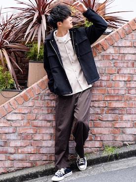 「RAGEBLUE（レイジブルー）のアイテム（ブルゾン）」を使った、KAIさん（メンズ・183cm）の冬コーディネート