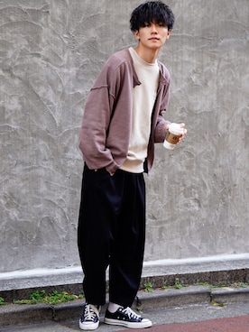 「JUNRED（ジュンレッド）のアイテム（ニット/セーター）」を使った、KAIさん（メンズ・183cm）の冬コーディネート