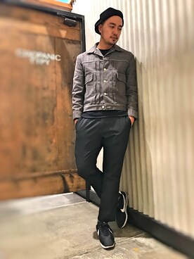 「A.P.C.（アーペーセー）のアイテム（ジャケット/アウター）」を使った、Yusuke Tanakaさん（メンズ・173cm）の冬コーディネート