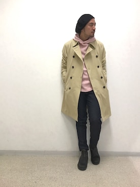 「CIAOPANIC TYPY（チャオパニックティピー）のアイテム（トレンチコート）」を使った、Yusuke Tanakaさん（メンズ・173cm）の冬コーディネート