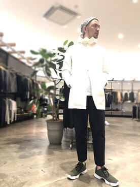 「アイテム（ステンカラーコート）」を使った、Yusuke Tanakaさん（メンズ・173cm・30代）の春コーディネート