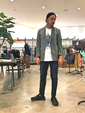 「oblekt（オブレクト）のアイテム（パンツ）」を使った、Yusuke Tanakaさん（メンズ・173cm）の夏コーディネート