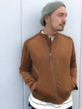 「CIAOPANIC TYPY（チャオパニックティピー）のアイテム（ライダースジャケット）」を使った、Yusuke Tanakaさん（メンズ・173cm）の秋コーディネート