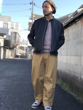 「アイテム（ブルゾン）」を使った、Yusuke Tanakaさん（メンズ・173cm・30代）の春コーディネート