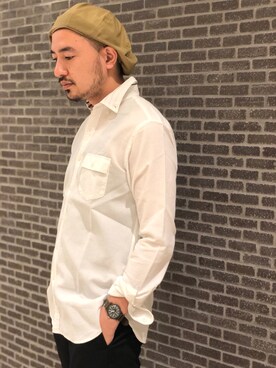 Yusuke Tanakaさんの「ワッフルボタンダウンシャツ」を使ったコーディネート