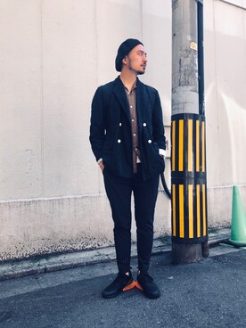 「CIAOPANIC TYPY（チャオパニックティピー）のクールマックスイージーパンツ（スラックス）」を使った、Yusuke Tanakaさん（メンズ・173cm）の春コーディネート