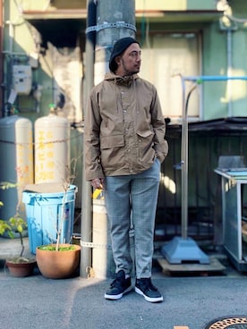 「CIAOPANIC TYPY（チャオパニックティピー）のアイテム（マウンテンパーカー）」を使った、Yusuke Tanakaさん（メンズ・173cm）の春コーディネート