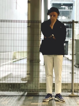 「DANTON（ダントン）のアイテム（ナイロンジャケット）」を使った、Yusuke Tanakaさん（メンズ・173cm）の春コーディネート