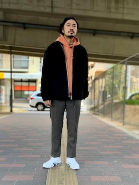 「アイテム（ブルゾン）」を使った、Yusuke Tanakaさん（メンズ・173cm・40代）の冬コーディネート