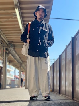 「CIAOPANIC TYPY（チャオパニックティピー）のアイテム（スウェットパンツ）」を使った、Yusuke Tanakaさん（メンズ・173cm）の春コーディネート