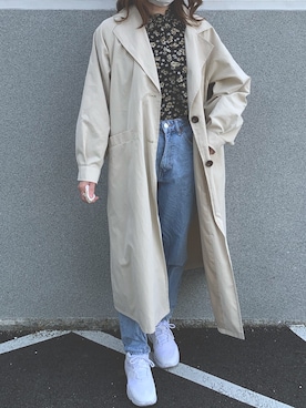 「prose verse（プロズヴェール）のアイテム（トレンチコート）」を使った、mahomaho1717さん（レディース・159cm）の春コーディネート