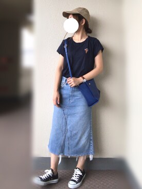 「カットオフ」｜「アイテム（キャップ）」を使った、U.さん（レディース・155cm）の夏コーディネート