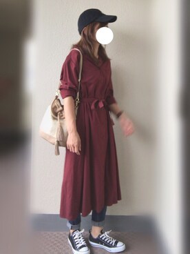 「CONVERSE（コンバース）のconverse（コンバース） ALL STAR OX（オールスターOX）（スニーカー）」を使った、U.さん（レディース・155cm）の秋コーディネート