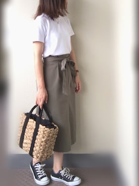 「CONVERSE（コンバース）のconverse（コンバース） ALL STAR OX（オールスターOX）（スニーカー）」を使った、U.さん（レディース・155cm）の夏コーディネート