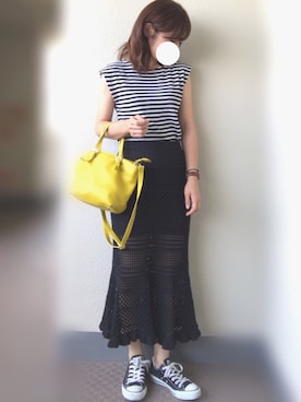 「CONVERSE（コンバース）のconverse（コンバース） ALL STAR OX（オールスターOX）（スニーカー）」を使った、U.さん（レディース・155cm）の夏コーディネート