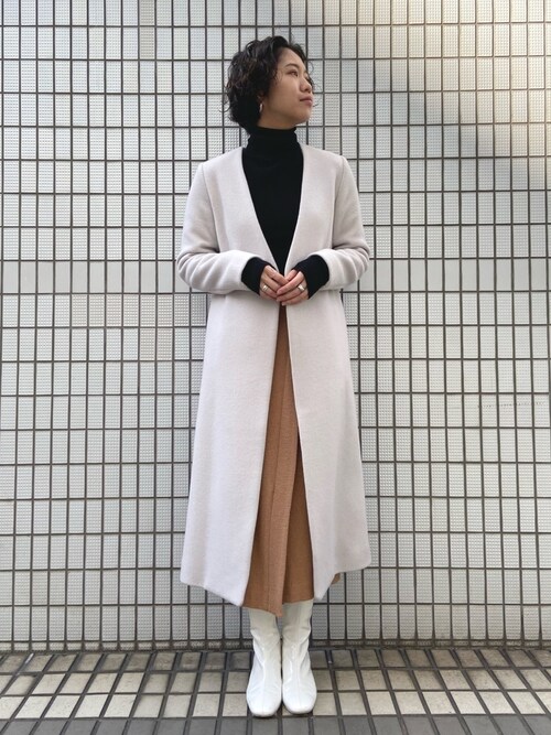 Lagunamoonウスイさんのノーカラーコートを使ったコーディネート Zozotown