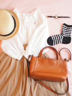 「TEEE（ティー）のアイテム」を使った、Akkoさん（レディース・149cm）の夏コーディネート