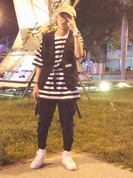 「OVERKILL inc.（オーバーキル）のアイテム」を使った、Jing Chengさん（メンズ・172cm）の冬コーディネート