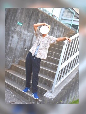 「TRANS CONTINENTS（トランスコンチネンツ）のアイテム（パンツ）」を使った、skater_boyさん（メンズ・182cm）の夏コーディネート