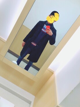 「SEVENDAYS=SUNDAY（セブンデイズサンデイ）のアイテム（チェスターコート）」を使った、10さん（メンズ・176cm）の冬コーディネート
