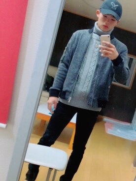 「Right-on（ライトオン）のアイテム（MA-1）」を使った、10さん（メンズ・176cm）の秋コーディネート