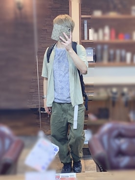 「Drift Rage（ドリフトレイジ）のアイテム（パンツ）」を使った、JUNさん（メンズ・173cm）の夏コーディネート