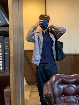 「Apple（-）のアイテム（財布/小物）」を使った、JUNさん（メンズ・173cm）の秋コーディネート