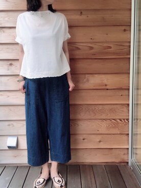 「FIL DE FER（フィルデフェール）のアイテム（パンツ）」を使った、16miさん（レディース・168cm）の夏コーディネート