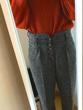 「HARUTA」｜「アイテム（ノーカラージャケット）」を使った、ぴよ美さん（レディース・168cm）の春コーディネート