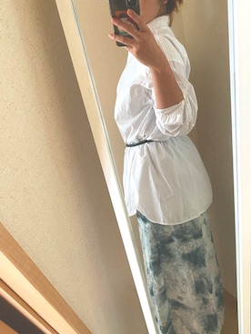 「アイテム（ローファー、グリーン系）」を使った、ぴよ美さん（レディース・168cm）の夏コーディネート