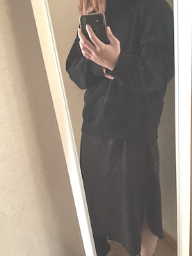 「HARUTA」｜「アイテム（シャツワンピース）」を使った、ぴよ美さん（レディース・168cm）の冬コーディネート