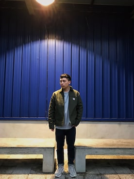 「Carhartt WIP（カーハートダブリューアイピー）のアイテム（ブルゾン）」を使った、Eason_Luさん（メンズ・170cm）の春コーディネート