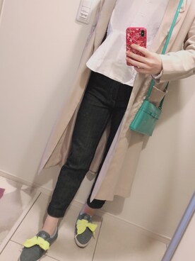 「LILY BROWN（リリーブラウン）のアイテム（チェスターコート）」を使った、myeoniiさん（レディース・164cm）の春コーディネート