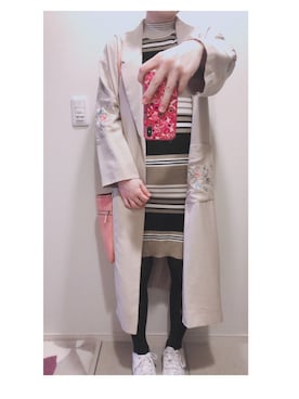 「LILY BROWN（リリーブラウン）のアイテム（チェスターコート）」を使った、myeoniiさん（レディース・164cm）の春コーディネート