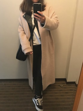 「JOURNAL STANDARD relume（ジャーナルスタンダード　レリューム）のアイテム（ライダースジャケット）」を使った、NO.83さん（レディース・152cm）の冬コーディネート