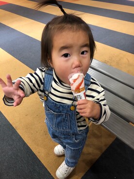「ZARA（ザラ）のアイテム（サロペット/オーバーオール）」を使った、RyuRyuさん（キッズ・80cm）の冬コーディネート