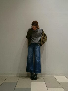 「FOREVER 21（フォーエバー トゥエンティーワン）のアイテム（ミリタリージャケット）」を使った、♡AiMi♡さん（レディース・147cm）の冬コーディネート