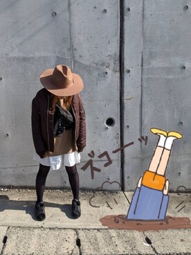 「AVAN LILY（アヴァンリリィ）のアイテム（帽子）」を使った、♡AiMi♡さん（レディース・147cm）の冬コーディネート