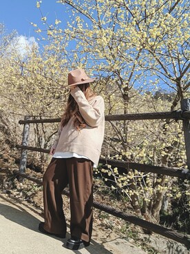「AVAN LILY（アヴァンリリィ）のアイテム（帽子）」を使った、♡AiMi♡さん（レディース・147cm）の冬コーディネート